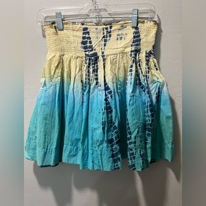 Medium Tie Dye Skirt blue and yellow